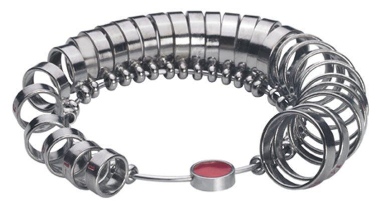 Wide-band metal ring sizer set